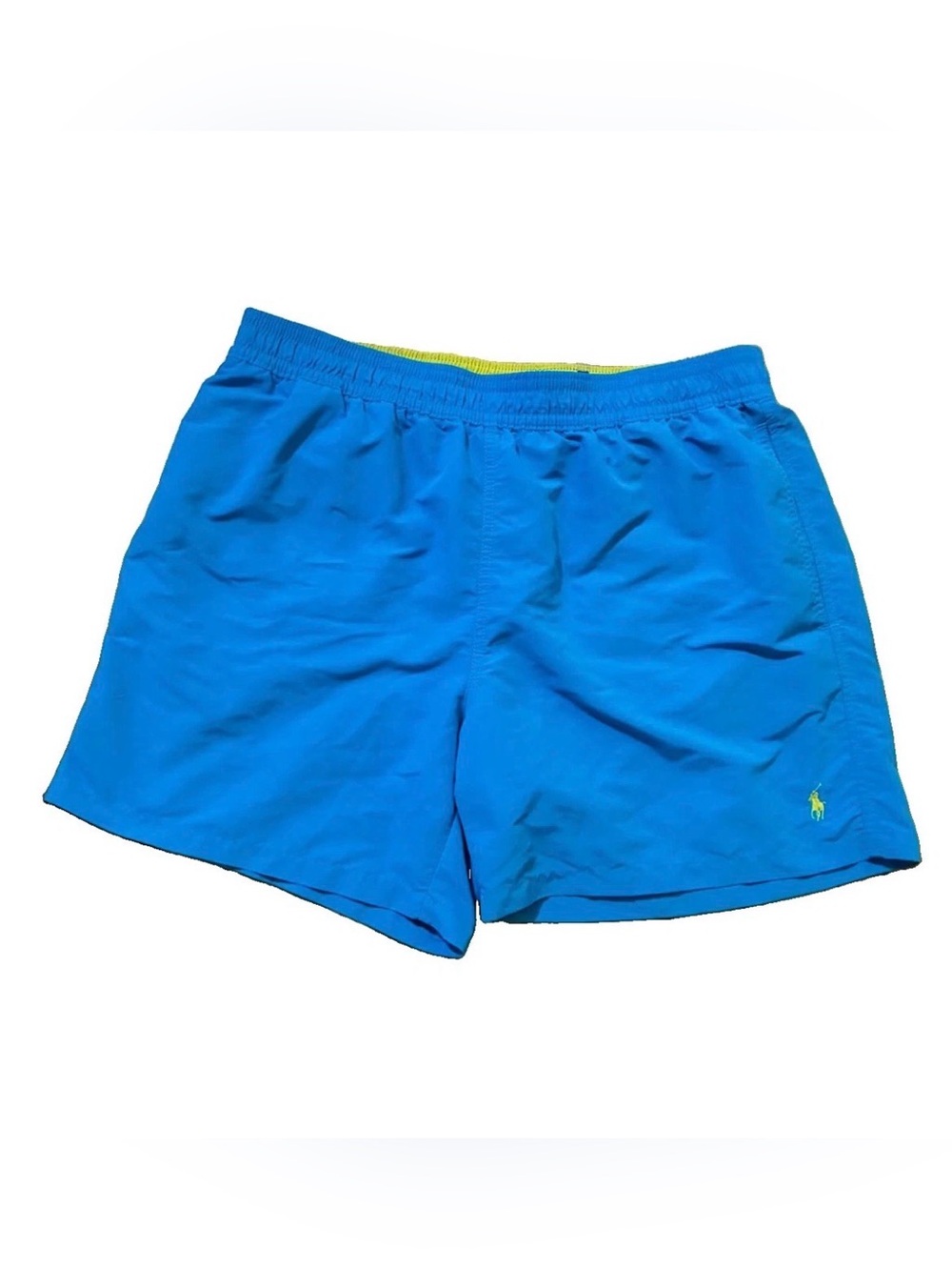Polo by Ralph Lauren Men’s Turquoise and Yellow Swim Trunks, Size XL